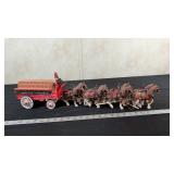 WOODEN BUDWEISER CLYDESDALE CART