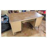 METAL DESK WITH CONTENTS