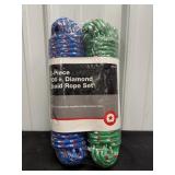 2 pc 100' Diamond Braid Rope Set