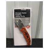 Orange Camo Utility Knife
