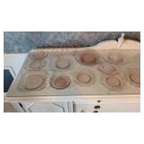 PINK DEPRESSION GLASS PLATES