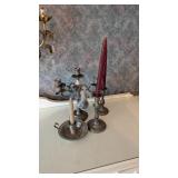 PEWTER CANDLE HOLDERS