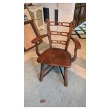 ROMWEBER VIKING OAK HORSE HEAD ARM CHAIR