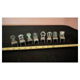 MINIATURE PEWTER CHAIRS