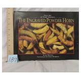 engraved powder horn book