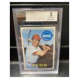 1969 Topps Pete Rose Graded Beckett 5