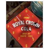 RC Royal Crown Cola Glass Lighted Triangle Clock