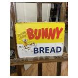 Bunny Bread Embossed Metal Sign- GAS OIL SODA COLA