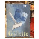Vintage Gillette Razors Blades Metal Sign