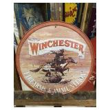 WINCHESTER 12" Round Metal Sign