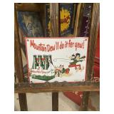 Porcelain Mountiain Dew Hillbilly Sign