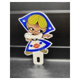 Dairy Queen Girl Porcelain Plate Topper GAS OIL