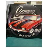 Camaro Chevy Black Metal Sign GAS OIL AUTO