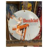 SUNKIST Oranges 12" Porcelain Sign Dated 1930