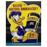 Donald Duck SUNOCO Porcelain Sign GAS OIL