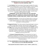 Auction Ending and Closing Info