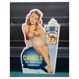 CAMEL Cigarettes Flaper Pin Up Girl Porcelain Sign