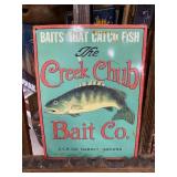 Vintage Creek Chub Baits Embossed Metal Sign