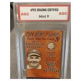 Babe Ruth Home Run Candy Proof Card Graded Mint 9