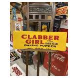 Clabber Girl Painted Metal Sign GAS OIL COLA
