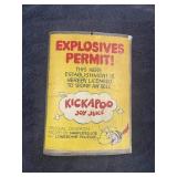 KICKAPOO Joy Juice Explosives Permit Store Sign