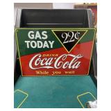 Coca-Cola Embossed Metal Sign! Gas Today Price