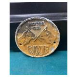 DIXIE Motor Oil Patina Round Sign Pump Plate?