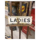 Vintage Double Sided Porcelain LADIES RR Sign