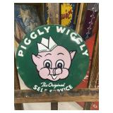Piggly Wiggly Porcelain Sign 12" x 12"
