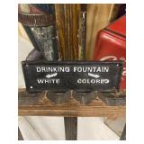 Cast Iron Drinking Fountain Sign White/Colored
