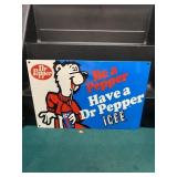 Dr. Pepper & ICEE Bear Porcelain Sign SODA COLA