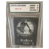 Babe Ruth Red Rock Cola Printing Plate Card Graded