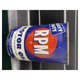 RARE RPM Motor Oil Quart Can GAS OIL
