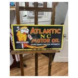 Atlantic NC Motor Oil Embossed Metal Sign