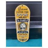 Porcelain Dr. Daniels Medicines Door Push Sign