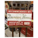 1955 Duncan Hines Double Sided Metal Sign