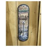 Bass Fishing Metal Thermometer Sign