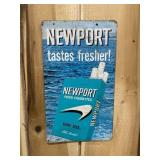 Vintage NEWPORT Cigarettes Metal Sign Original