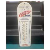 Vintage RARE Feathercraft Boats Metal Thermometer