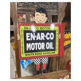 En-AR-CO Motor Oil Metal Flange Sign GAS OIL