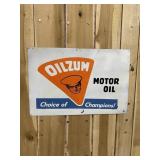 OILZUM Large Painted Metal Sign GAS OIL