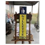 Gillette Tires Embossed Vertical Metal Sign