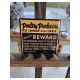 Pountry Producers California PC Porcelain Sign