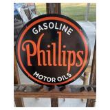 Phillips 66 Round Porcelain Sign GAS OIL