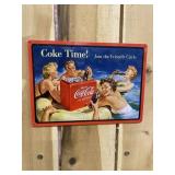 Coca-Cola COKE TIME! Metal Embossed Sign