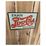 Pepsi-Cola Metal Sign Enjoy Sold Here