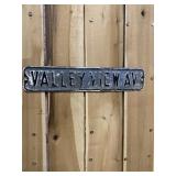 Vintage Original Metal Valley View Av. Street Sign