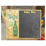 Vintage TEEM Metal Menu Sign SODA COLA