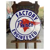 Pontiac Parts 23' Round Porcelain Sign