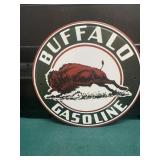 Buffalo Gasoline Round Metal Sign GAS OIL